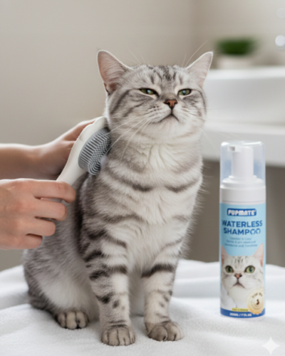 dry shampoo for cats 1 | Pawtical Home norinse-waterless-shampoo-for-cats-with-brush